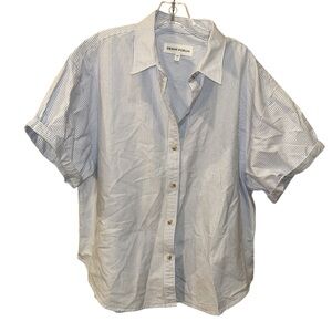 Denim Forum Blue Casual Button Down Shirt Oxford short sleeve L